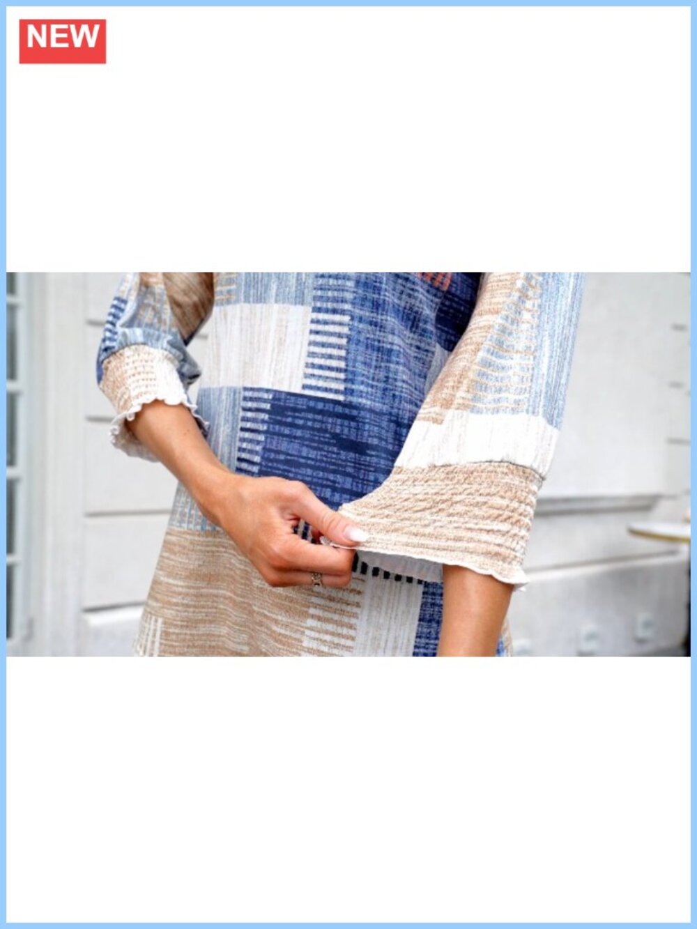 Women's 3/4 Sleeve V-Neck Ruffle Cuff Blouse Business Casual Top - Picture 6 of 6